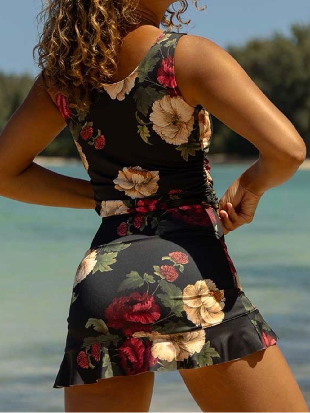 Albion Black Floral Two-Piece Swim Set - Picture 2 of 11